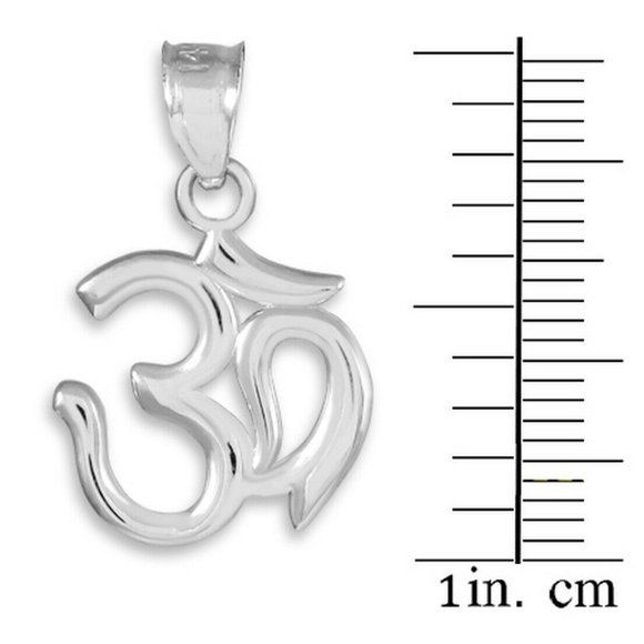 10K Solid Gold Om Ohm Pendant Charm - Yellow, Rose, or White Yoga symbol